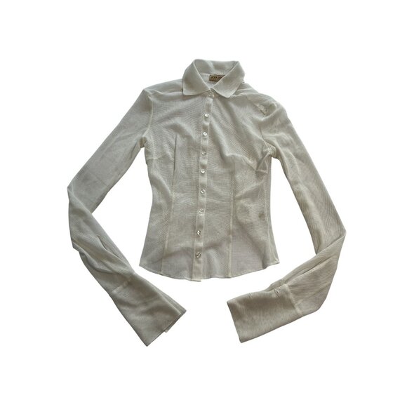 AYA MUSE Lila Mesh Shirt in Off White